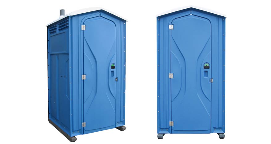 Long-term porta potty units on site in Clarksburg, West Virginia